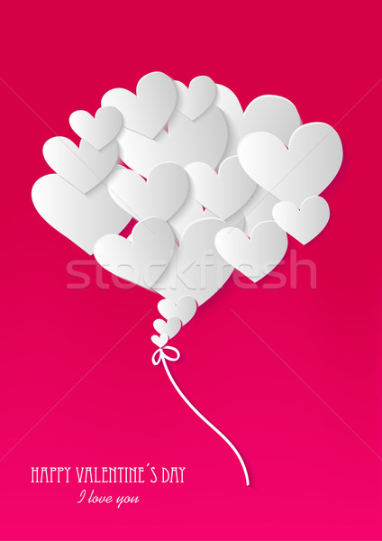 Happy Valentine`s day heart love card Stock photo © cienpies
