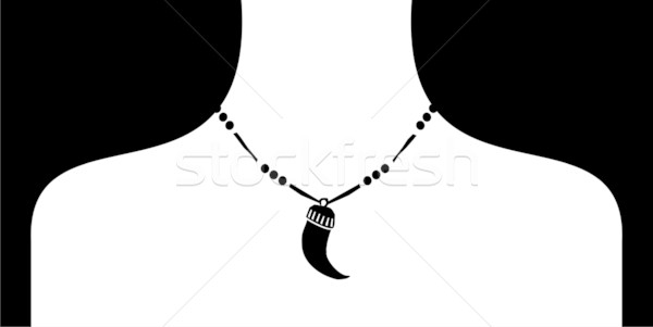 white female silohuette with black neckless Stock photo © cienpies