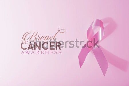 Breast cancer awareness ribbon pink background Stock photo © cienpies