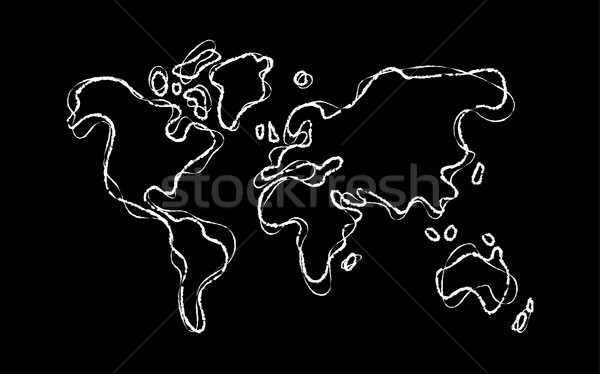 World map outline concept hand drawn template Stock photo © cienpies