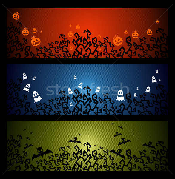 Szczęśliwy halloween sztuczka internetowych banery Zdjęcia stock © cienpies