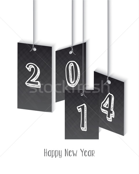 Nouvelle année 2014 illustration Creative vacances nombre [[stock_photo]] © cienpies