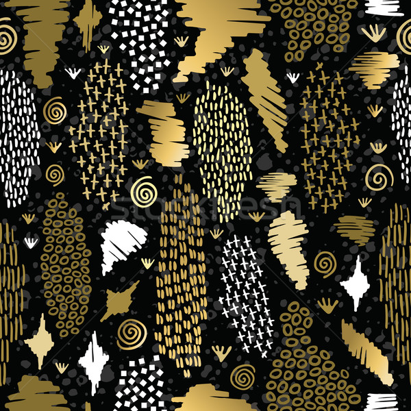 Gold boho seamless pattern retro tribal background Stock photo © cienpies
