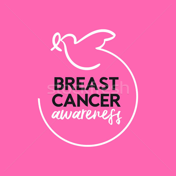 Foto stock: Câncer · de · mama · consciência · mês · rosa · rabisco · citar
