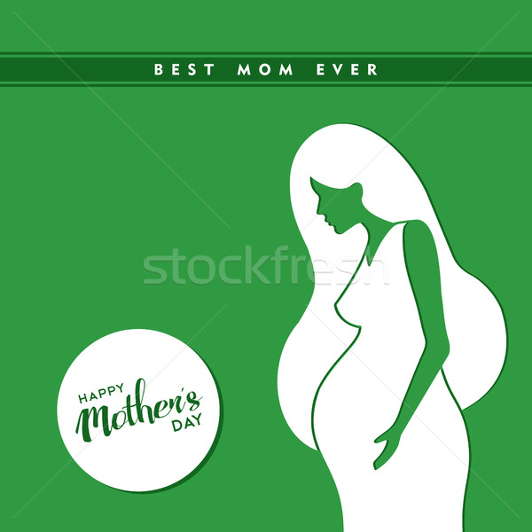 Femeie gravida ilustrare siluetă mama dragoste Imagine de stoc © cienpies