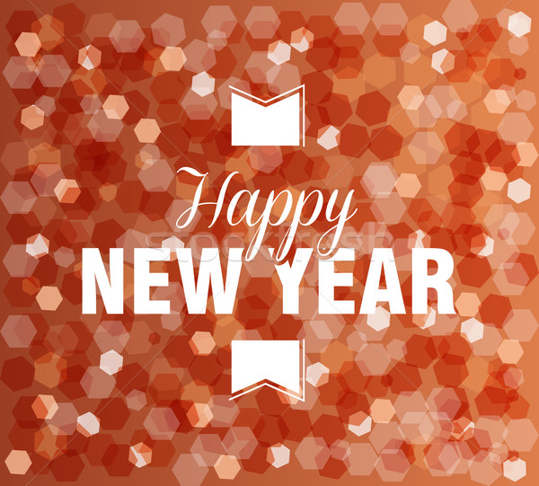 Glückliches neues Jahr Unschärfe Lichter Jahrgang Design Feiertage Stock foto © cienpies