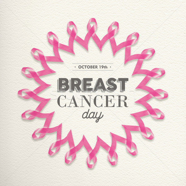Breast cancer day pink ribbon design for support Stock photo © cienpies