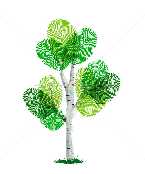 Green finger print tree for nature help Stock photo © cienpies