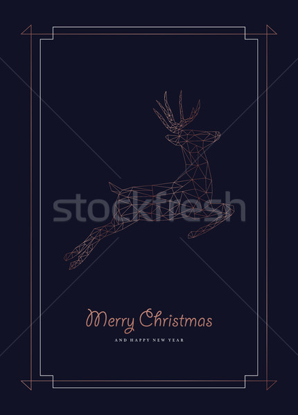 Christmas and new year copper deer greeting card Stock photo © cienpies