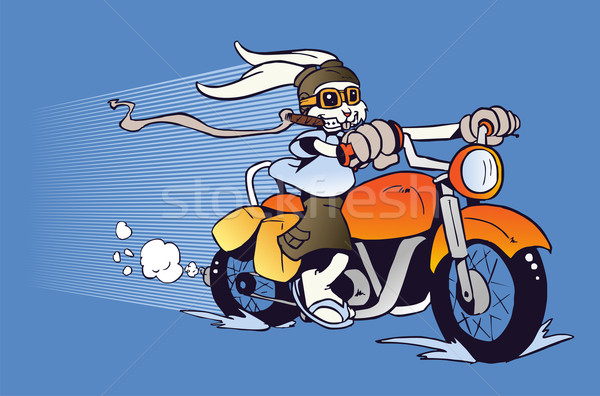 Stock photo: Motorized cartoon Easter Bunny