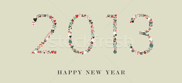 Stock photo: Christmas icons 2013 new year