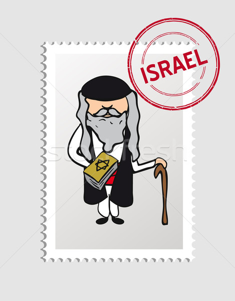 Израиль Cartoon человек путешествия штампа человека Сток-фото © cienpies