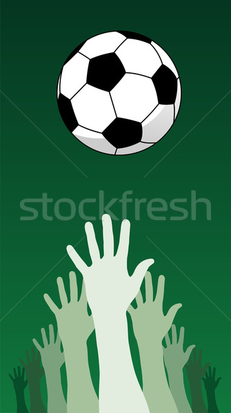 Balón de fútbol manos verde fútbol fondo Foto stock © cienpies