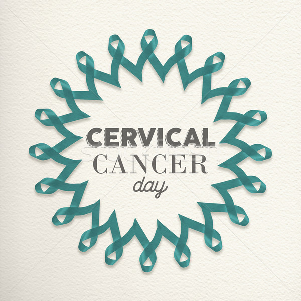Cervical cancer day design made of ribbons Stock photo © cienpies