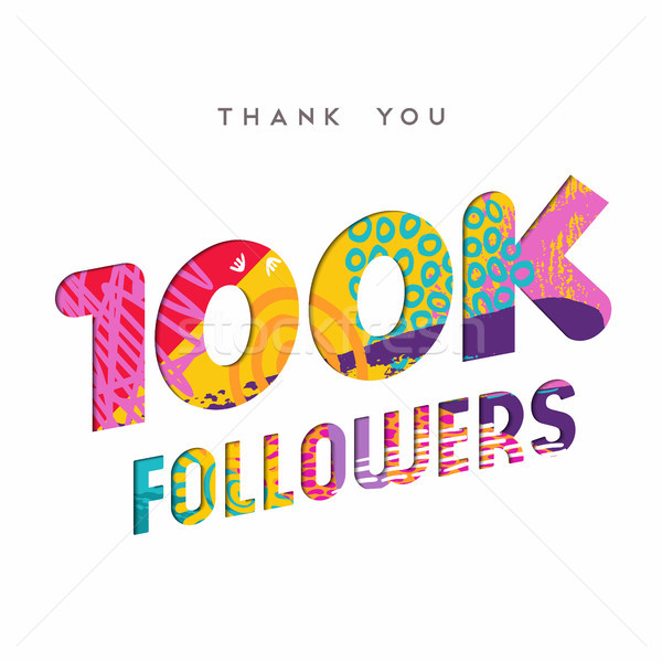 Stock photo: 100k internet follower number thank you template