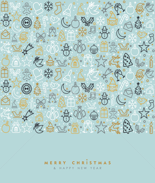 Christmas and new year gold icon greeting card Stock photo © cienpies