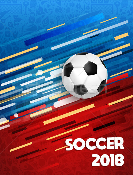 Soccer 2018 sport game event poster with ball Stock photo © cienpies