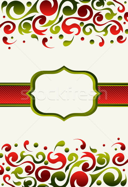 Weihnachten Einladung grünen rot abstrakten Stock foto © cienpies