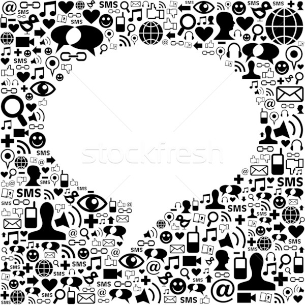 Médias sociaux parler bulle isolé icônes texture [[stock_photo]] © cienpies