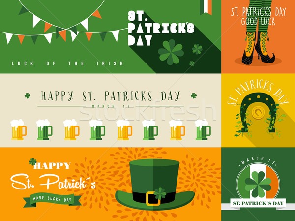 Happy St Patricks day banner illustration Stock photo © cienpies