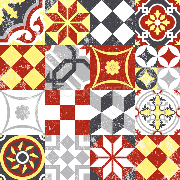 Vintage patchwork seamless pattern mosaic tile Stock photo © cienpies