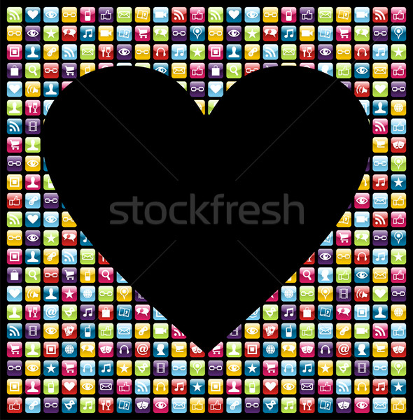 Liebe Handy Anwendung Herzform Anwendungssoftware Stock foto © cienpies