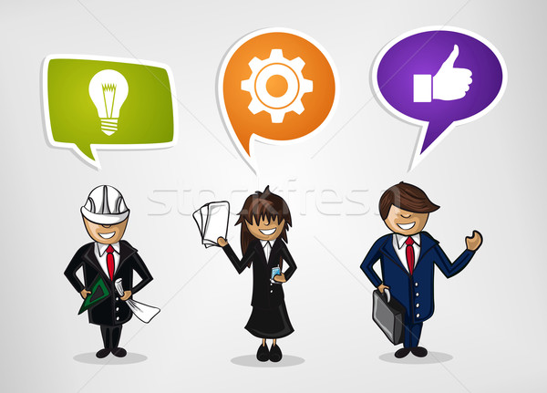 üzlet csapatmunka rajzolt emberek munkacsoport siker emberek Stock fotó © cienpies