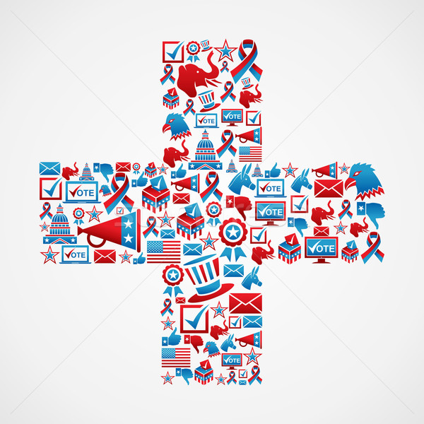 Marketing választások ikon kereszt online marketing USA Stock fotó © cienpies