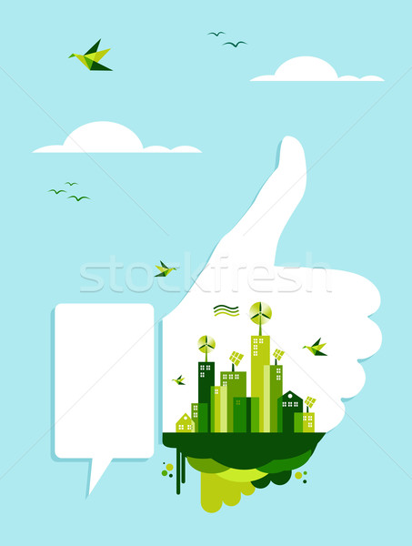 Go green thumb up hand Stock photo © cienpies