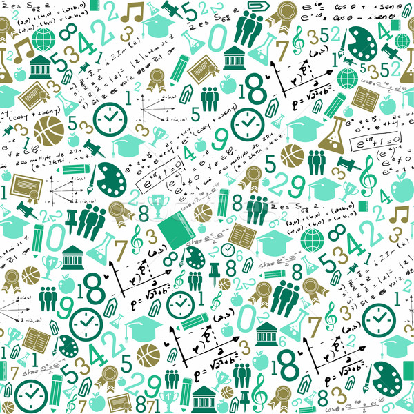Education icons back to school seamless pattern. Stock photo © cienpies