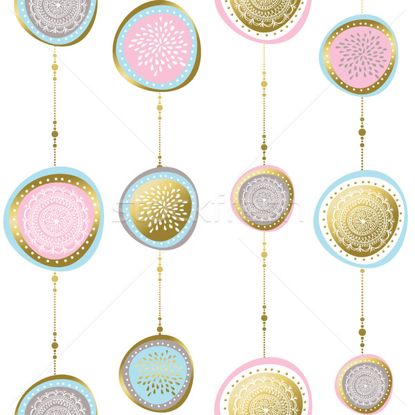 Gold christmas pattern ornaments and decoration Stock photo © cienpies
