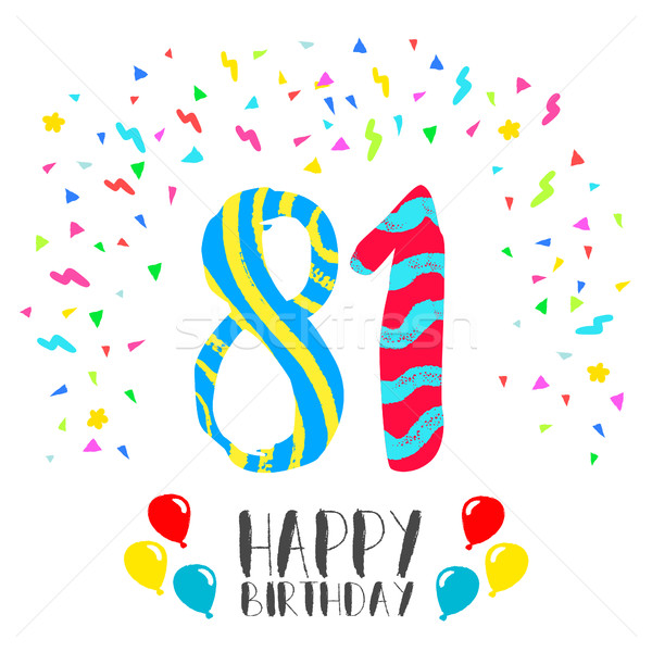 Foto stock: Feliz · cumpleaños · año · tarjeta · número · tarjeta · de · felicitación