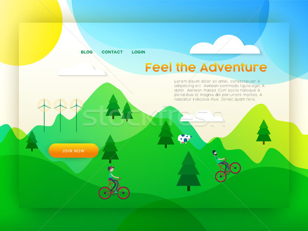 Eco friendly city tourism landing page template Stock photo © cienpies