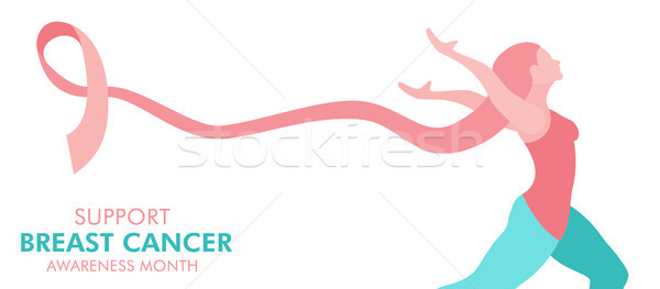 Imagine de stoc: Cancerul · de · san · pasă · pink · ribbon · femeie · web · steag