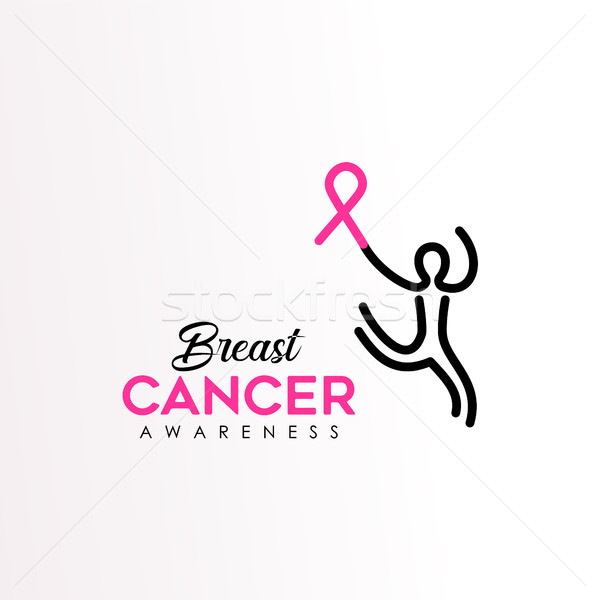 乳腺癌 關心 粉紅絲帶 支持 文本 引用 商業照片 © cienpies