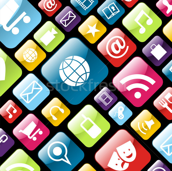 Mobiele telefoon app icon smartphone vector Stockfoto © cienpies
