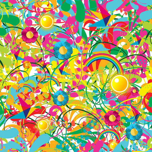 Vibrant floral summer pattern Stock photo © cienpies