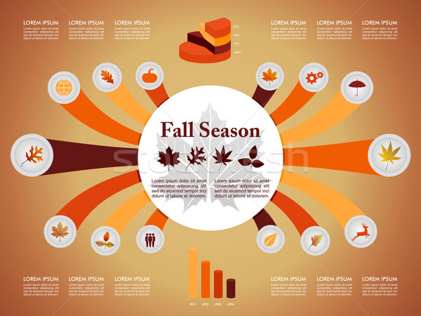 Herbstsaison Elemente fallen Grafik Vorlage Stock foto © cienpies
