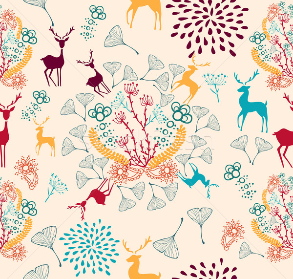 Stock photo: Vintage Christmas elements seamless pattern background. EPS10 fi