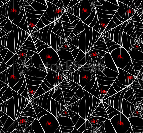 Halloween spider webs seamless pattern background EPS10 file. Stock photo © cienpies