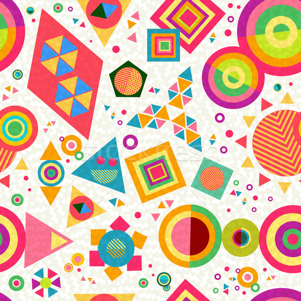 Stock photo: Seamless pattern geometry shape colorful abstract