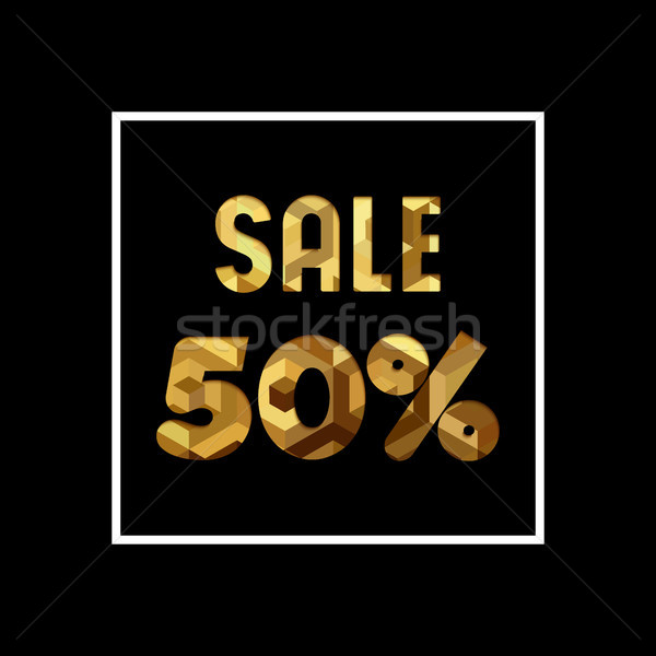 Sale 50% off gold quote for business discount Stock photo © cienpies