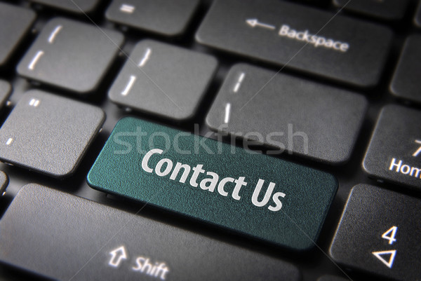Contact us keyboard key, website template section background Stock photo © cienpies