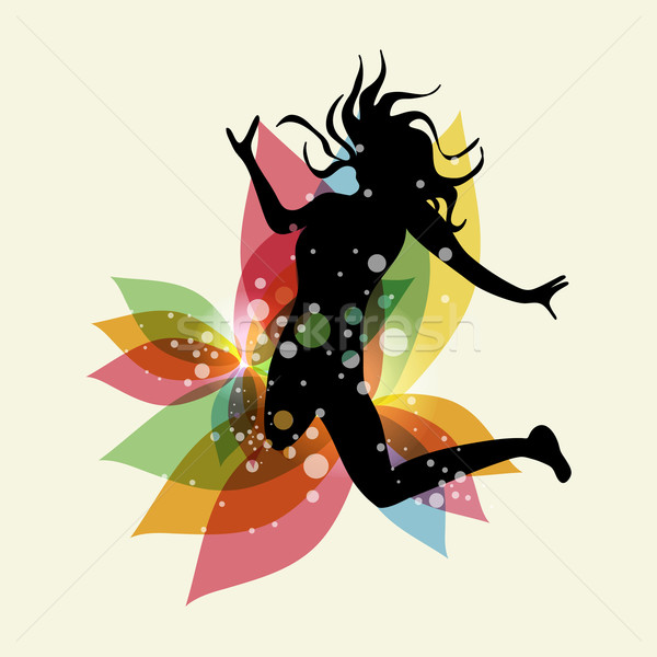 Multicolored free woman Stock photo © cienpies
