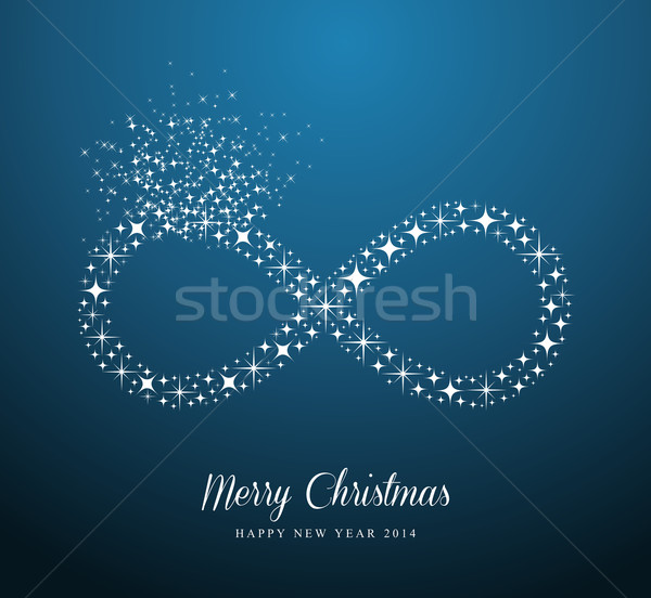 Infinite Merry Christmas and Happy New Year stars greeting card Stock photo © cienpies