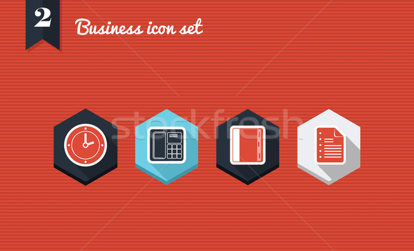 Business management flat icons Stock photo © cienpies