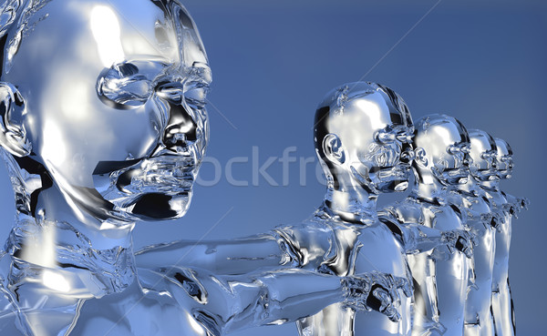 3D bărbaţi digital era sticlos perspectivă Imagine de stoc © cienpies