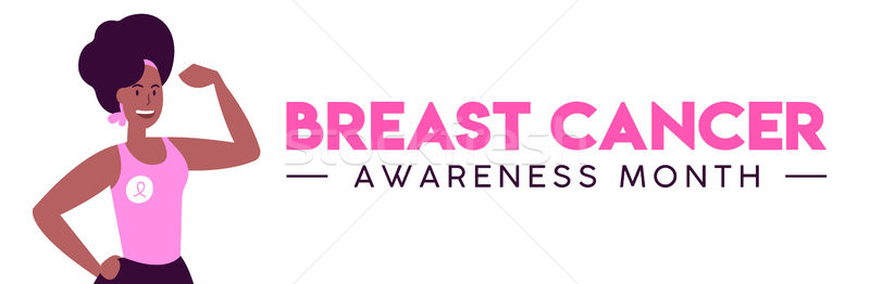 Breast Cancer Month women fight concept web banner Stock photo © cienpies