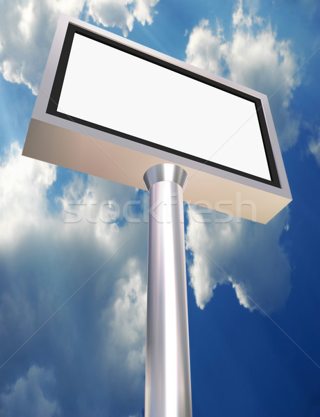 Cartel LCD pantalla edificio fondo signo Foto stock © cienpies