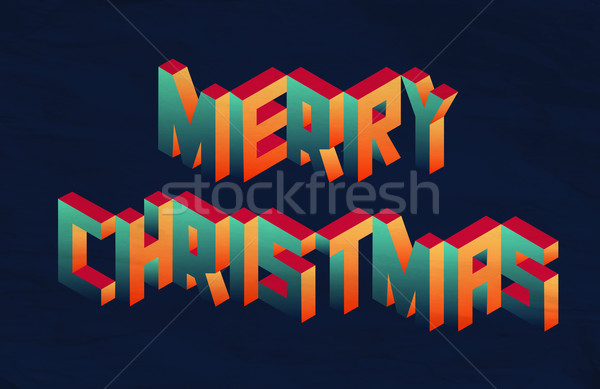 Isometric Merry Christmas quote background Stock photo © cienpies